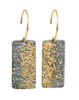 City Block Earrings - 18k Gold Fused with Oxidized Silver