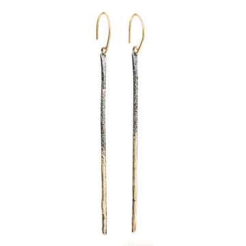 The About Town Earrings - 18k Gold Fused with Oxidized Silver