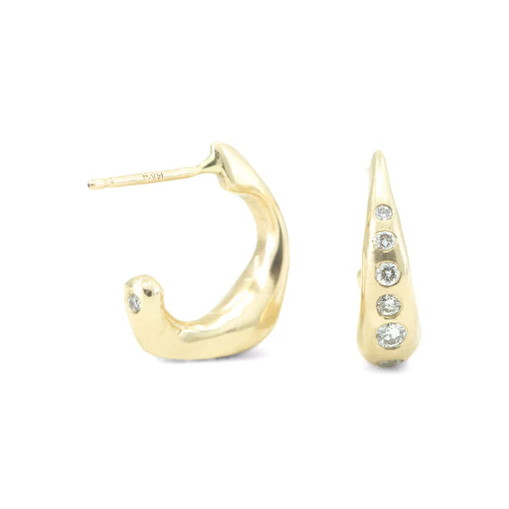 Diamond Astra Hoops - 14k Gold