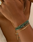 Sakota Emerald Wrap Bracelet - Necklace - 14k Yellow Gold / Regular / 34"