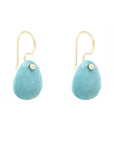 Turquoise Drop Earrings - 18ky Gold + Turquoise