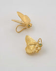 Duke of Burgundy Butterfly Cluster Hook Earrings - 22k Gold over Sterling Silver