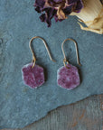 Echo earrings - 14k Gold-Fill, Brass, + Ruby