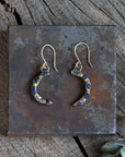 Eclipse Earrings - 14K Gold-Fill, Brass + Blue Sapphire