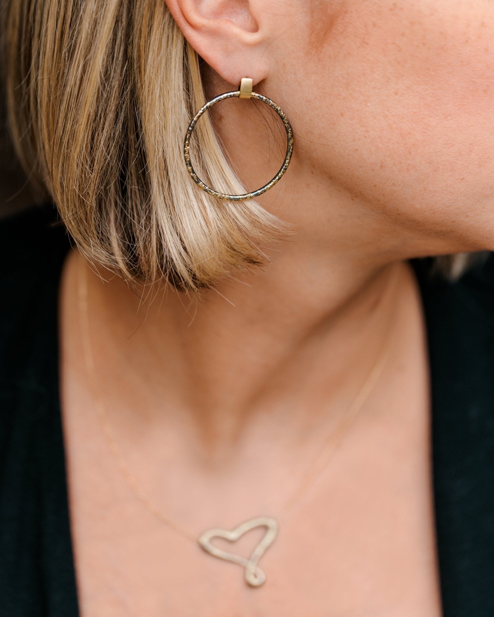 Dusted Love Necklace - 22ky Gold, 18ky Gold + Oxidized Silver - KMJ Kate Maller Jewelry Jewelry - Necklaces
