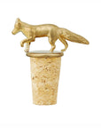 Fox Brass & Cork Bottle Stopper