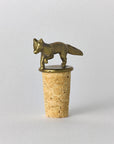 Fox Brass & Cork Bottle Stopper