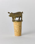 Pig Brass & Cork Bottle Stopper