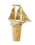 Galleon Ship Brass & Cork Bottle Stopper
