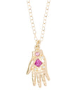 McCall's Hand Necklace - 14k Gold, Sapphires + Diamonds