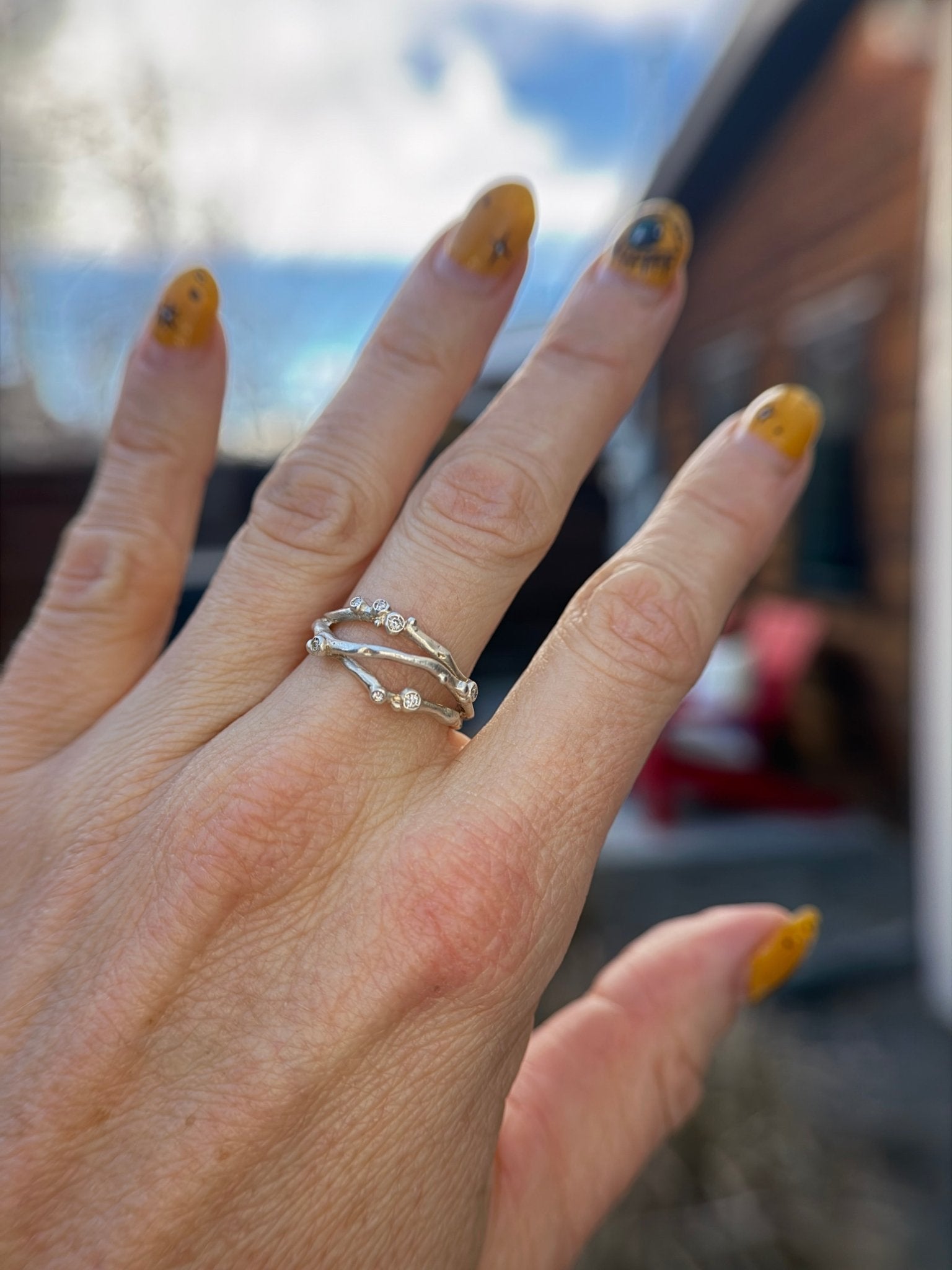 Encrusted 3 Branch Ring - Silver - KMJ Made By Branch Jewelry - Rings
