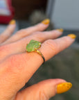 Peridot Medium Stone Ring - 14ky Gold + Oxidized Silver