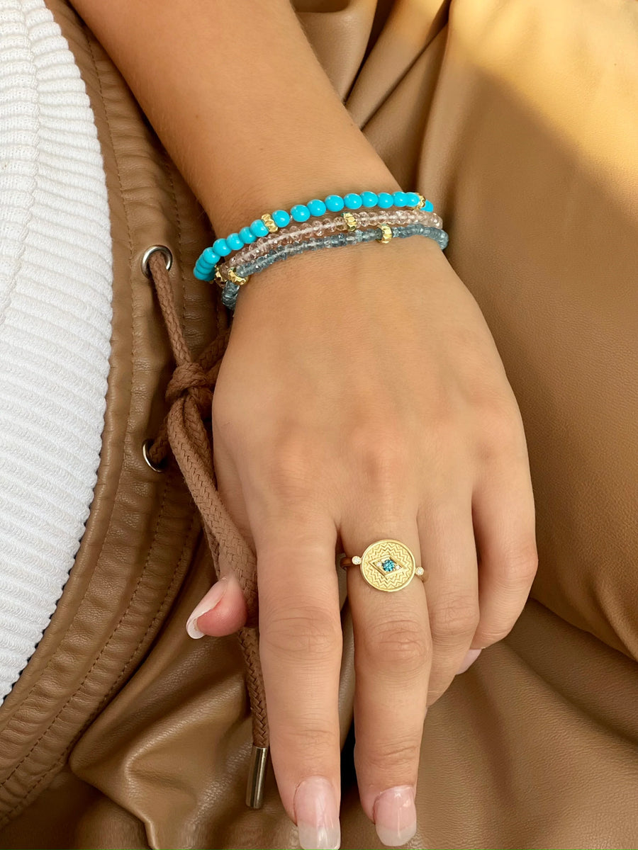 Petite Evil Eye Ring - 18k Gold + Diamonds