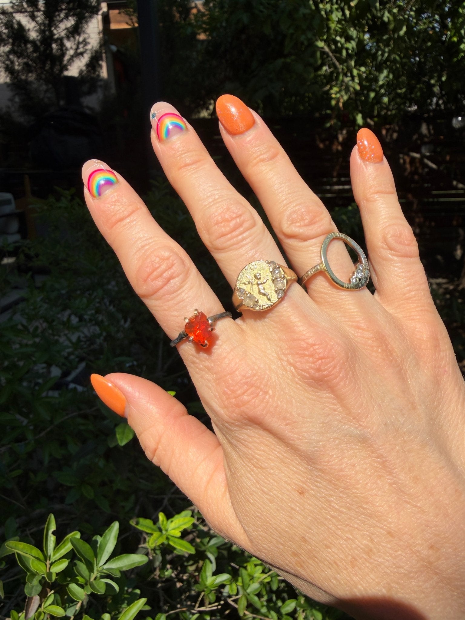 Mexican Fire Opal Ring - 18ky Gold, 14k Yellow, Rose + White Gold - KMJ Variance Objects Jewelry - Rings