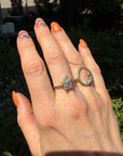 Canadian Rough Cut Salt + Pepper Diamond Ring - Oxidized Silver + 14ky Gold - KMJ Variance Objects Jewelry - Rings