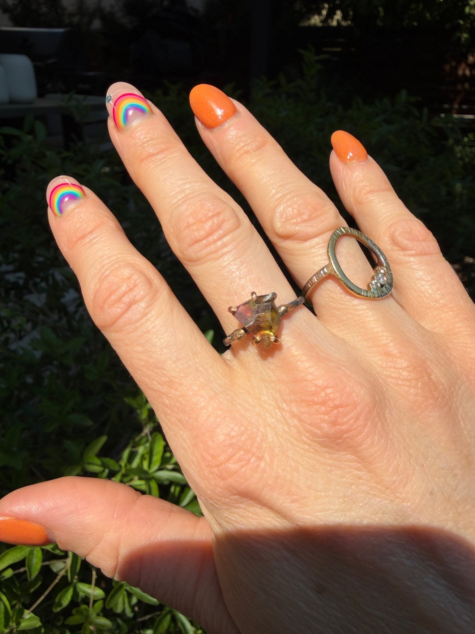 Bi-Color Tourmaline Ring - 18ky Gold, 14k Yellow, Rose + White Gold - KMJ Variance Objects Jewelry - Rings