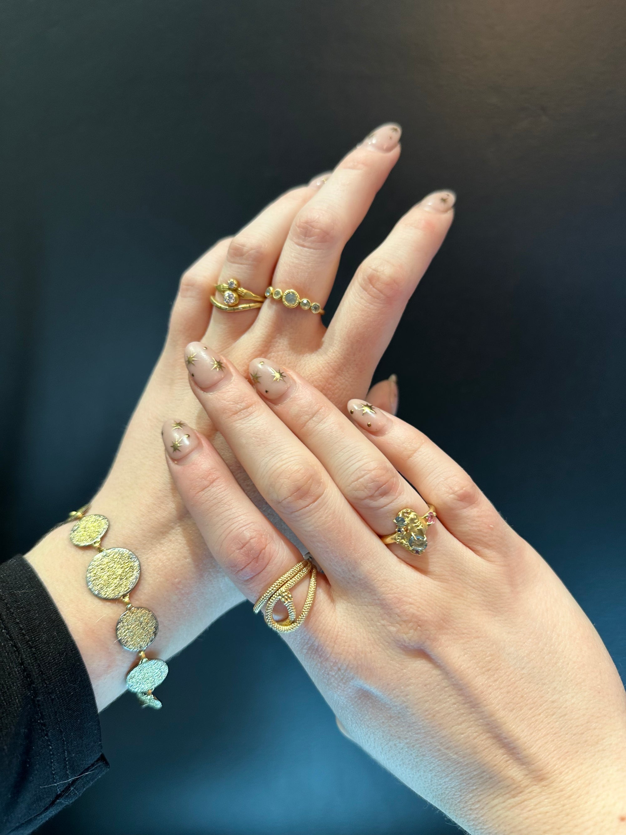 Crown Shadow Band -18ky Gold, 14kpw + VS Diamonds