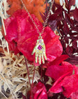 McCall's Hand Necklace - 14k Gold, Sapphires + Diamonds