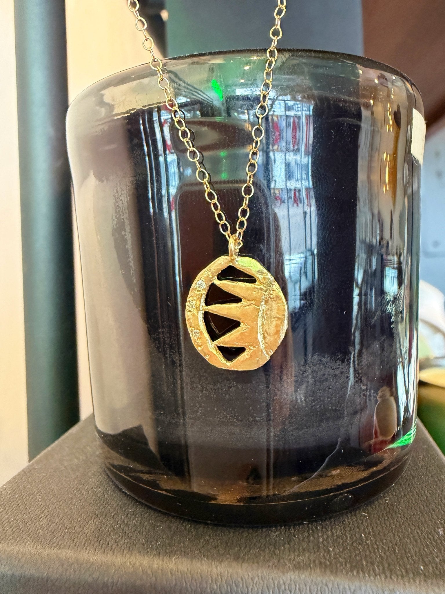 Sunbeams + Crescent Necklace - 14k Gold + Diamonds - KMJ Victoria Cunningham Jewelry - Necklaces
