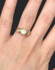 Sunburst Trio Ring - 14k Gold + White Sapphires