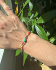 OOAK Bracelet - Coral, Ruby + Turquoise