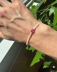 Pink Opal + Tourmaline Beaded Bracelet