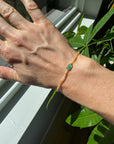 Carnelian + Emerald Beaded Bracelet