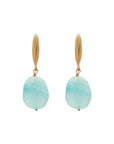 Grain Bronze Aqua Chalcedony Earring
