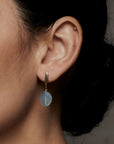 Grain Bronze Aqua Chalcedony Earring