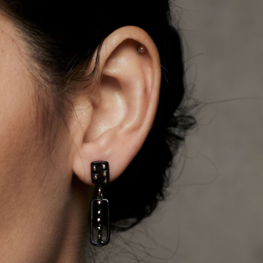 Kusama Black Bronze Earring