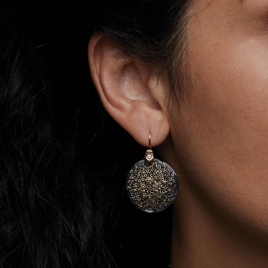 Black Pollen Bronze Earring