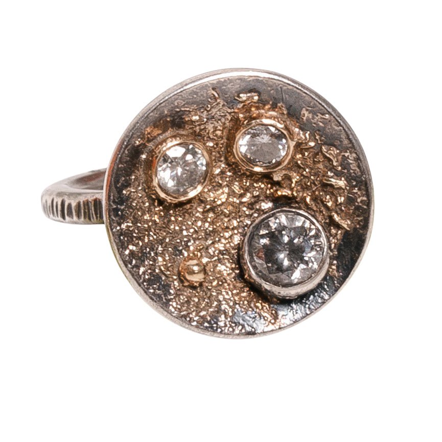 Jolene Ring- 22k/18k Gold, Oxidized Silver + Reclaimed Diamonds - KMJ Kate Maller Jewelry Jewelry - Rings