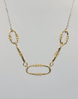Granule Charm Necklace - Brass + Sterling Silver