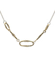 Granule Charm Necklace - Brass + Sterling Silver