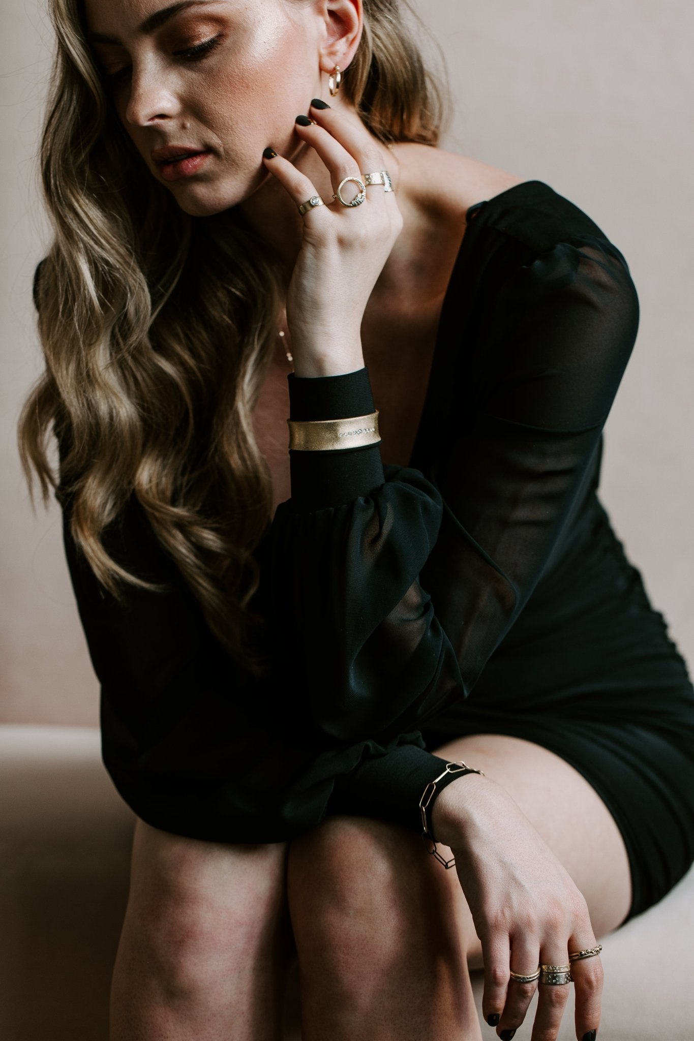 14k Horizon Cuff - KMJ Kate Maller Jewelry Jewelry - Bracelets