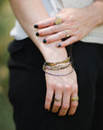 Crescent Stacker Bangle - 22k/18k Gold + Oxidized Silver