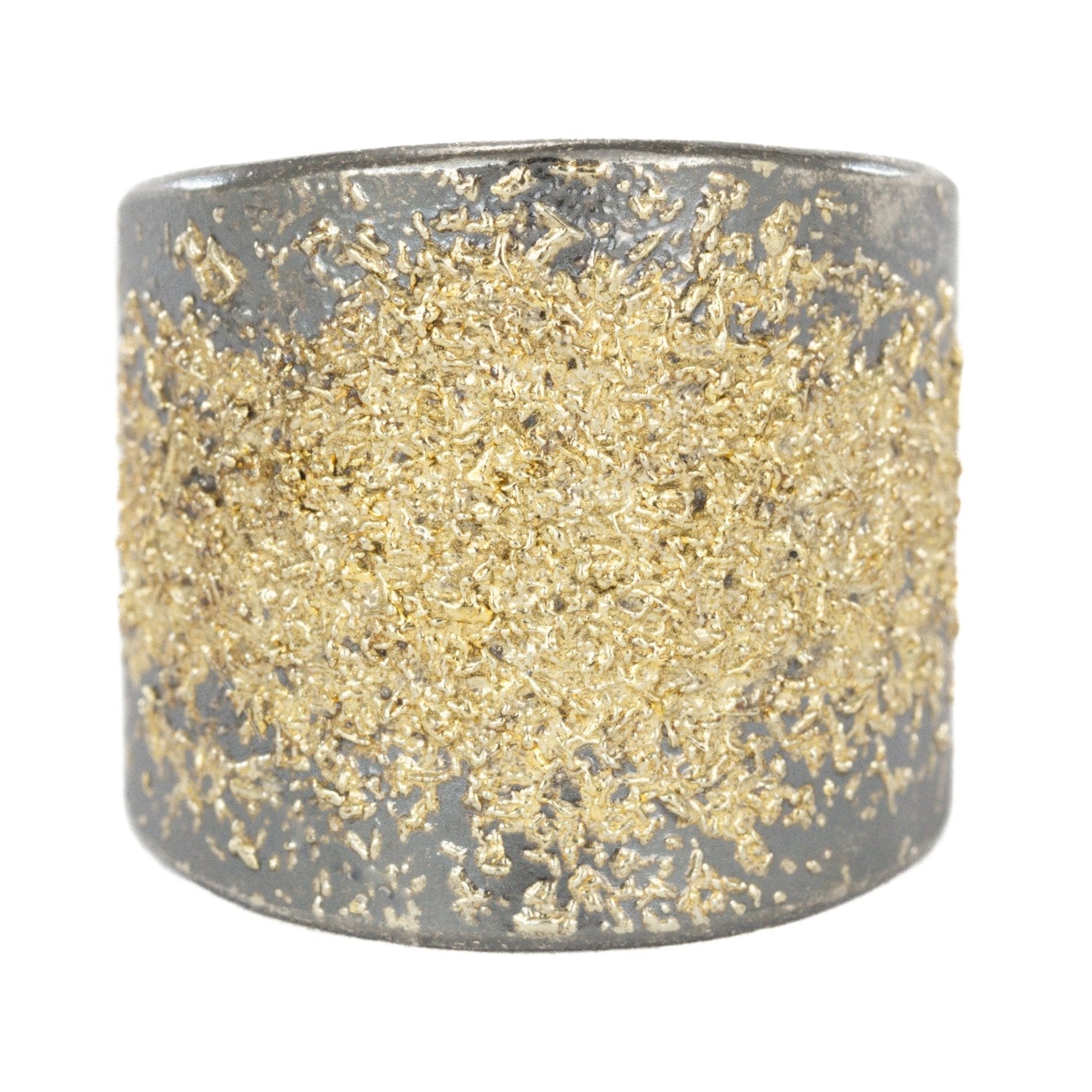 KMJ Staple Tall Cigar Band - 22k Gold, Oxidized Silver - KMJ Kate Maller Jewelry Jewelry - Rings