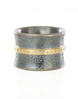 Twilight Band 2 - 18k Gold, Oxidized Silver + Diamonds - KMJ Kate Maller Jewelry Jewelry - Rings