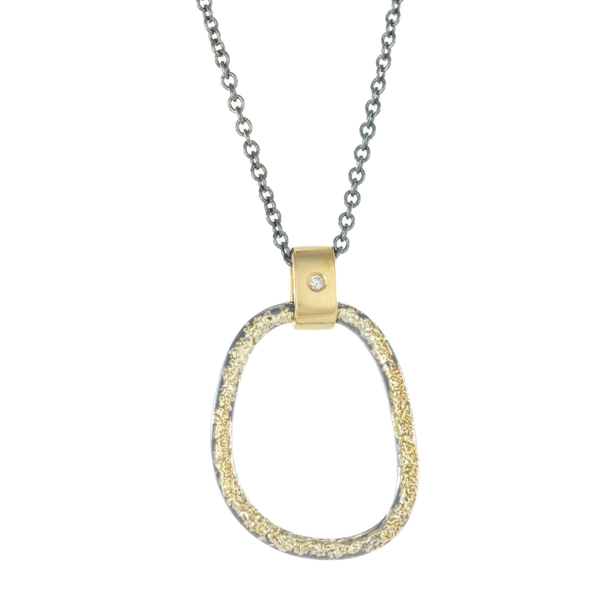 Dusted Carabiner Necklace - 22k/18k Gold, Oxidized Silver + VS 