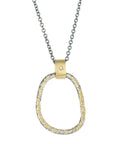 Dusted Carabiner Necklace - 22k/18k Gold, Oxidized Silver + VS Diamond
