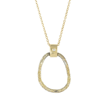 Small Dusted Carabiner Necklace - 22k/18k Gold, Oxidized Silver + VS Diamond