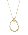 Small Dusted Carabiner Necklace - 22k/18k Gold, Oxidized Silver + VS Diamond