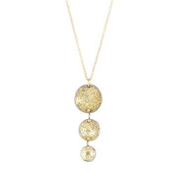 Blossom Drop Necklace - 22k/18k Gold, Oxidized Silver