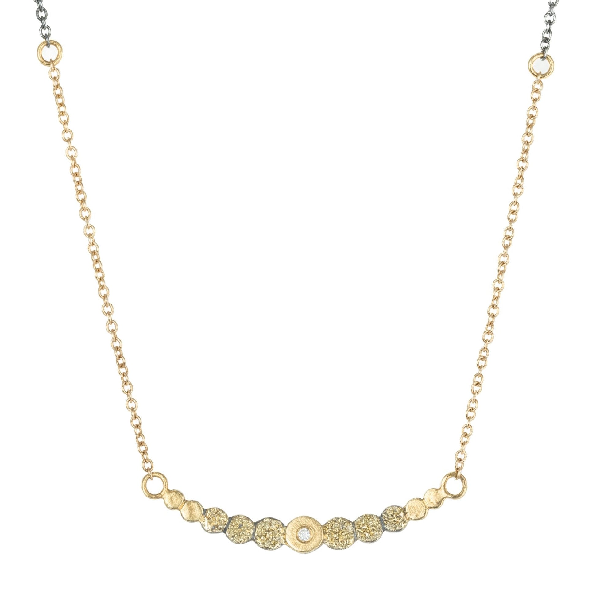 Tiny Gold Dot Necklace - 22k/18k/14k Gold, Oxidized Silver + VS Diamond - KMJ Kate Maller Jewelry Jewelry - Necklaces