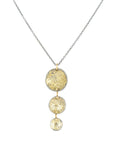 Blossom Drop Necklace on Oxidized Silver Chain - 22k/14k Gold, Oxidized Silver