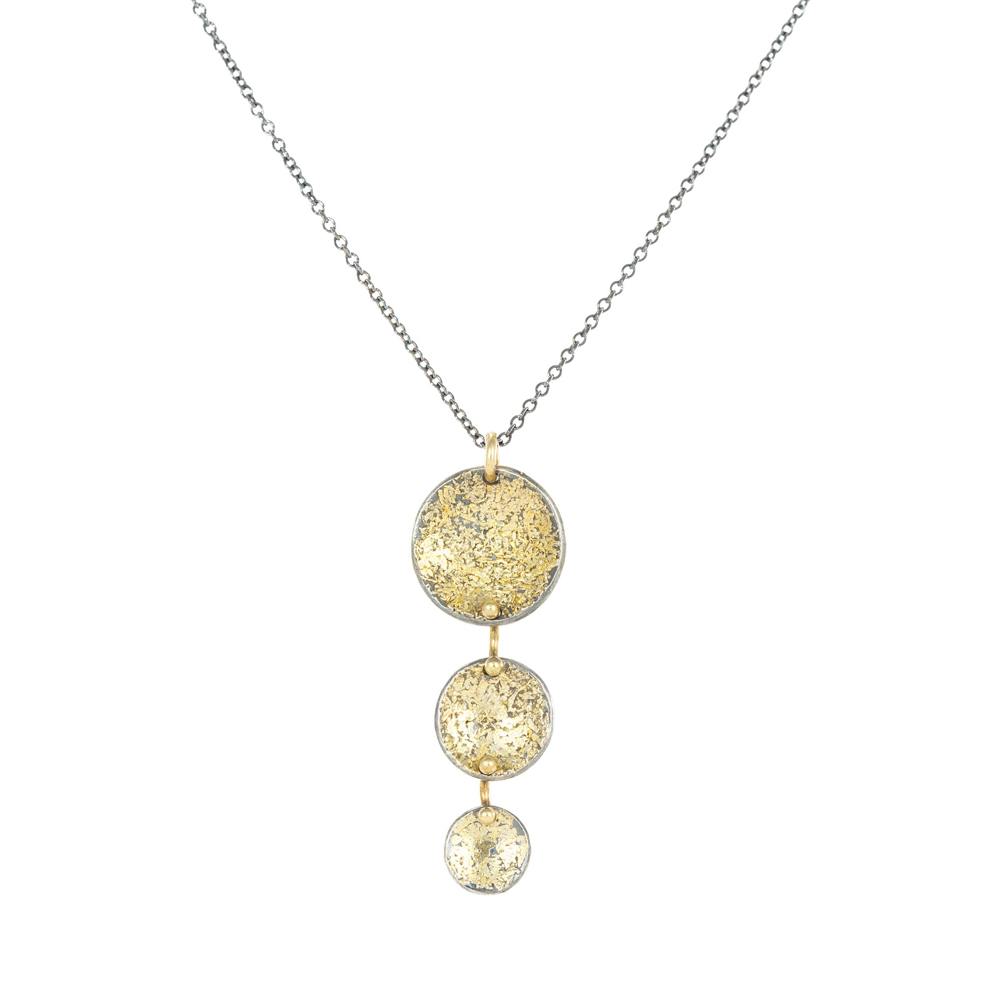 Blossom Drop Necklace - 22k/14k Gold + Oxidized Silver - KMJ Kate Maller Jewelry Jewelry - Necklaces