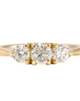 White Diamond Trio Ring - 18k Gold