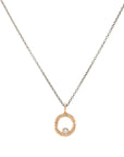 18k Rose Gold Petite Turning Aspen Charm Necklace - 18k/14k Gold, Oxidized Silver + VS White Diamond