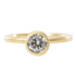 .950 ctw Natural Salt + Pepper Round Diamond - Handmade 18ky Gold Bezel Setting - KMJ Kate Maller Jewelry Jewelry - Bridal