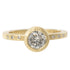 Legacy Diamond Ring - Salt + Pepper Brilliant Cut Diamond set in an 18ky Gold Hammered Medium Bezel with Flush Set VS side Diamonds - KMJ Kate Maller Jewelry Jewelry - Bridal